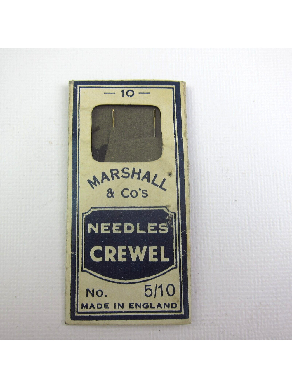 Antique Package Sewing Needles Marshall & Co Crewell #5/10 Nickel Plated